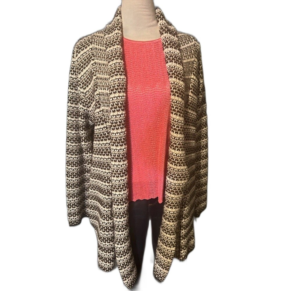 Coletane Women’s Chunky Open Cardigan Long Sleeves Pockets Grandma Core XL